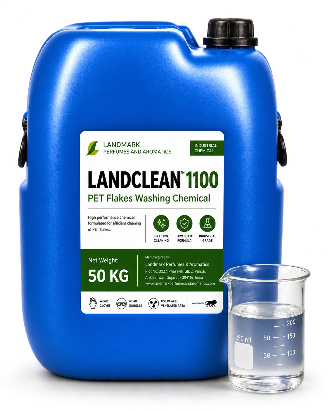 LANDCLEAN-1100 PET flakes washing chemical, 50 kg container