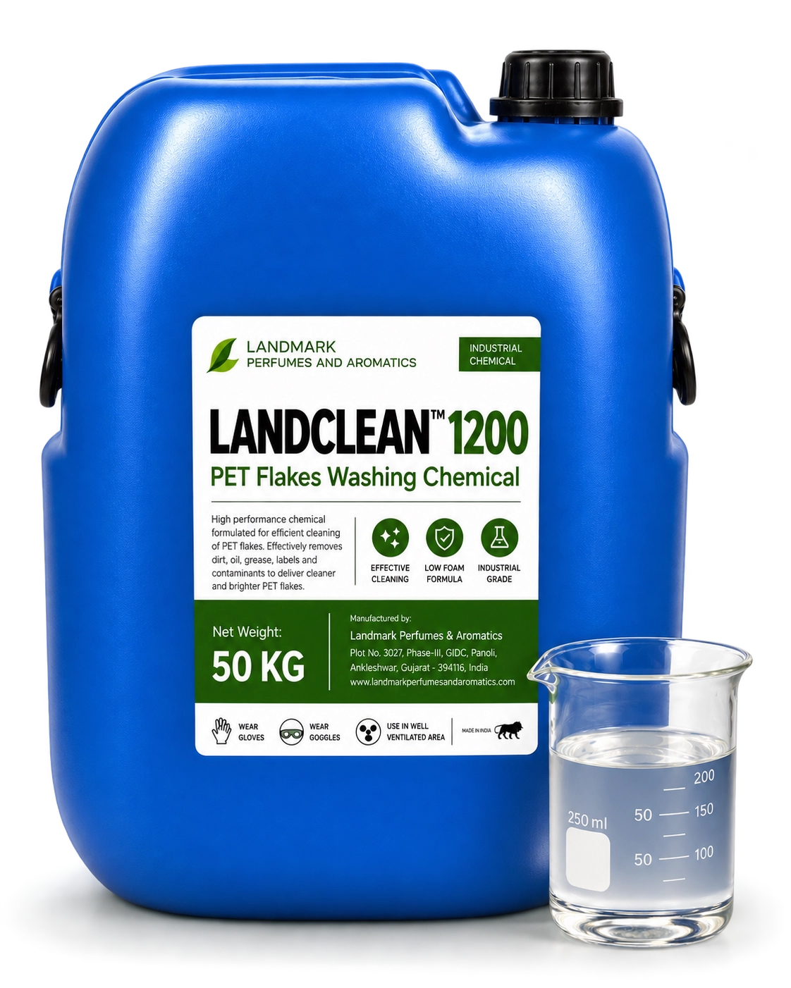 LANDCLEAN-1200 PET flakes washing chemical, 50 kg container