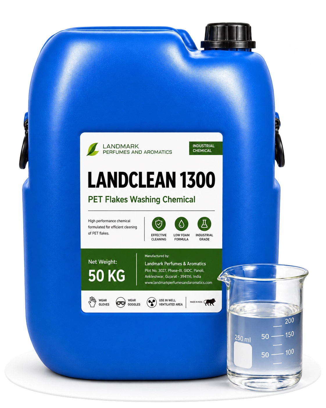 LANDCLEAN-1300 PET flakes washing chemical, 50 kg container